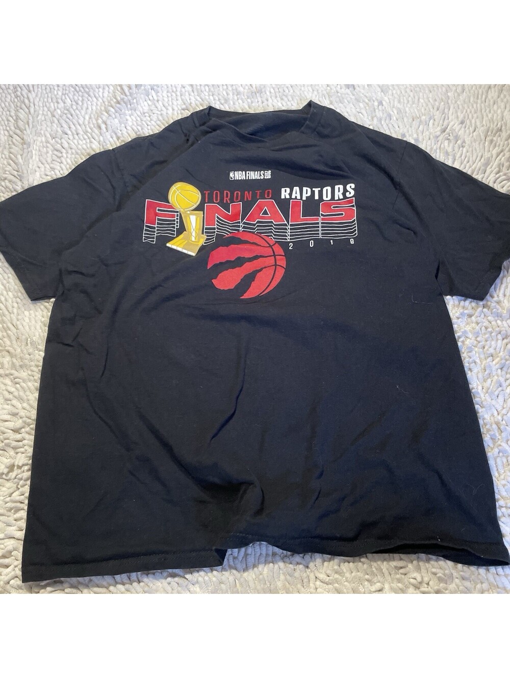 2019 NBA Finals Champions Toronto Raptors Black Graphic T-Shirt Sz L Basketball